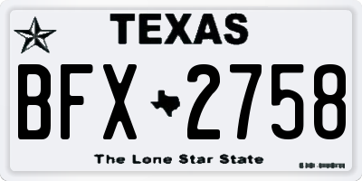 TX license plate BFX2758