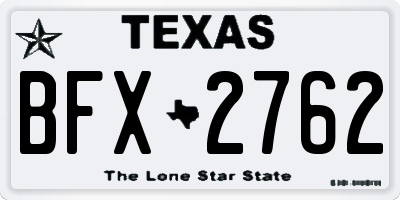 TX license plate BFX2762