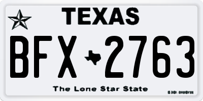 TX license plate BFX2763