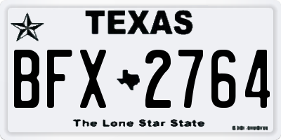 TX license plate BFX2764