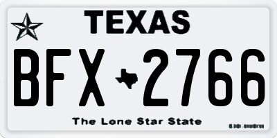 TX license plate BFX2766