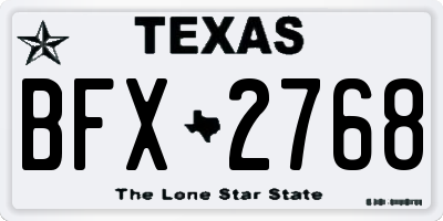 TX license plate BFX2768
