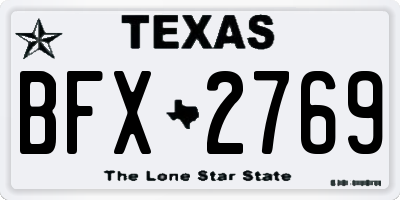 TX license plate BFX2769