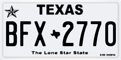 TX license plate BFX2770