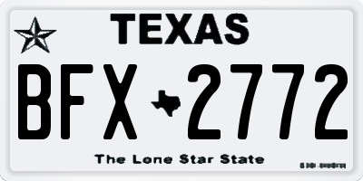 TX license plate BFX2772