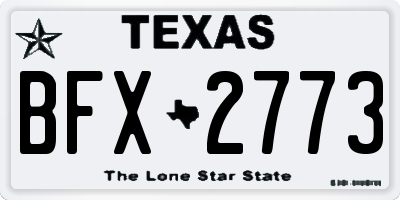 TX license plate BFX2773