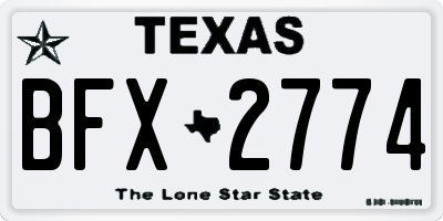 TX license plate BFX2774