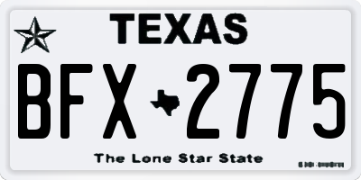 TX license plate BFX2775