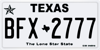 TX license plate BFX2777