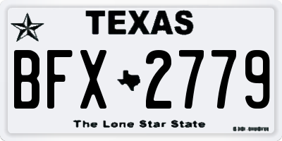 TX license plate BFX2779