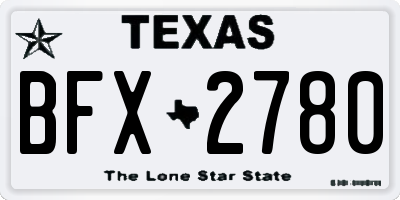 TX license plate BFX2780