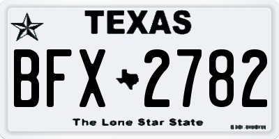 TX license plate BFX2782