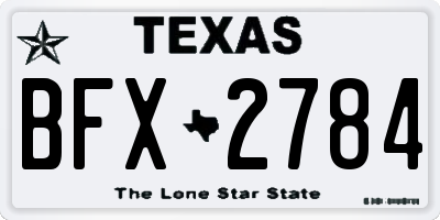 TX license plate BFX2784