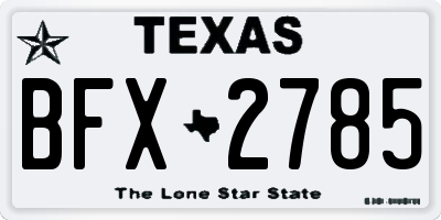 TX license plate BFX2785