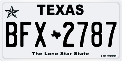 TX license plate BFX2787