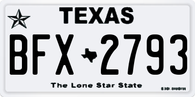 TX license plate BFX2793