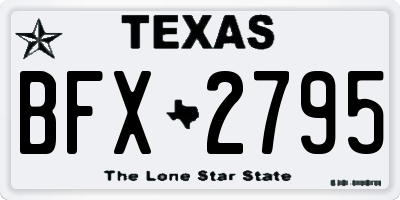 TX license plate BFX2795
