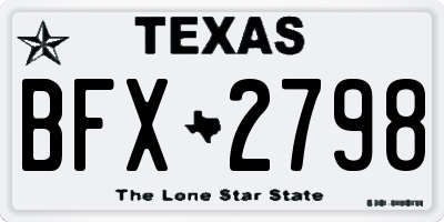 TX license plate BFX2798