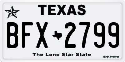 TX license plate BFX2799