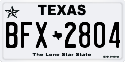 TX license plate BFX2804