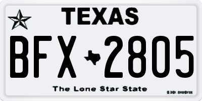 TX license plate BFX2805