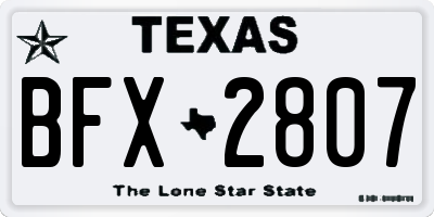 TX license plate BFX2807