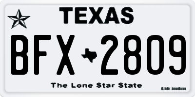 TX license plate BFX2809