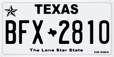 TX license plate BFX2810