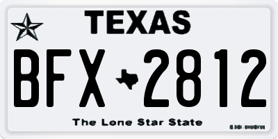 TX license plate BFX2812