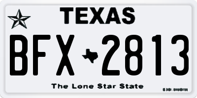 TX license plate BFX2813