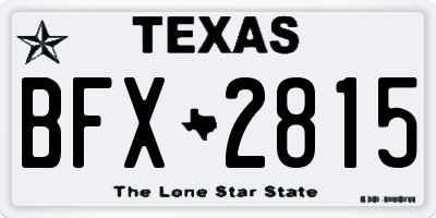 TX license plate BFX2815