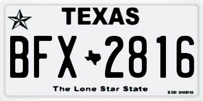 TX license plate BFX2816