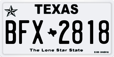 TX license plate BFX2818