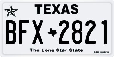 TX license plate BFX2821