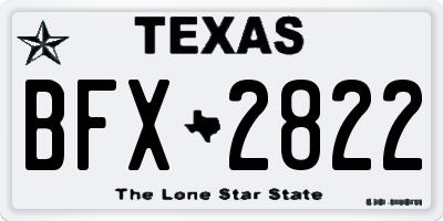 TX license plate BFX2822