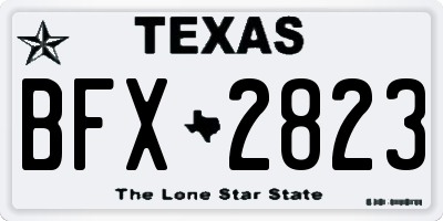 TX license plate BFX2823