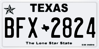 TX license plate BFX2824