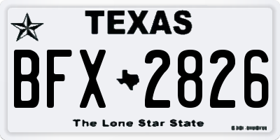 TX license plate BFX2826