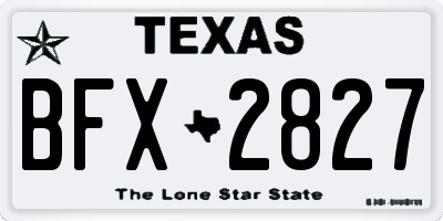 TX license plate BFX2827