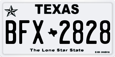 TX license plate BFX2828