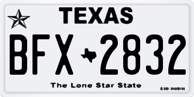 TX license plate BFX2832