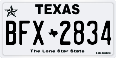 TX license plate BFX2834