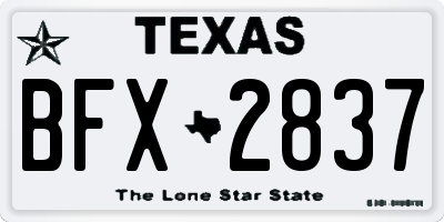 TX license plate BFX2837