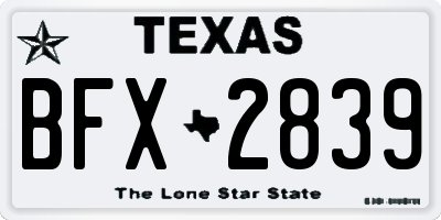 TX license plate BFX2839
