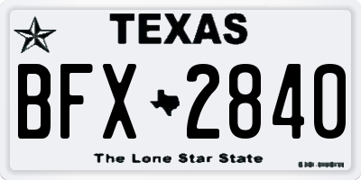 TX license plate BFX2840