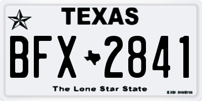 TX license plate BFX2841