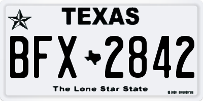 TX license plate BFX2842