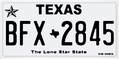 TX license plate BFX2845