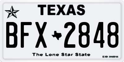 TX license plate BFX2848