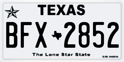 TX license plate BFX2852